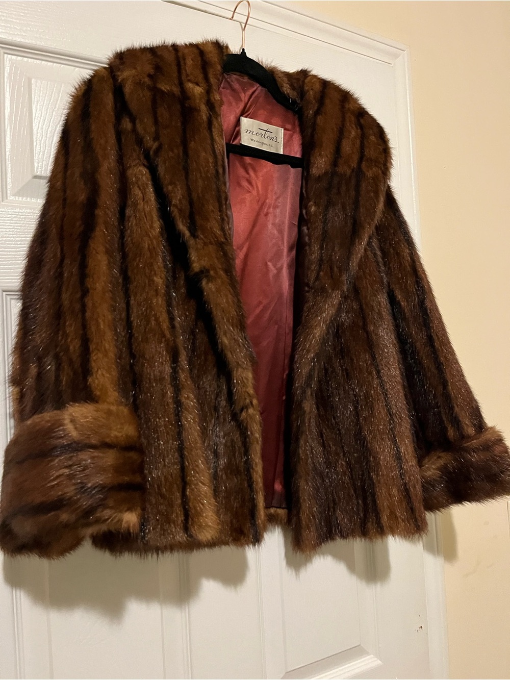 Vintage 100%Mink Fur Brown Jacket Coat
